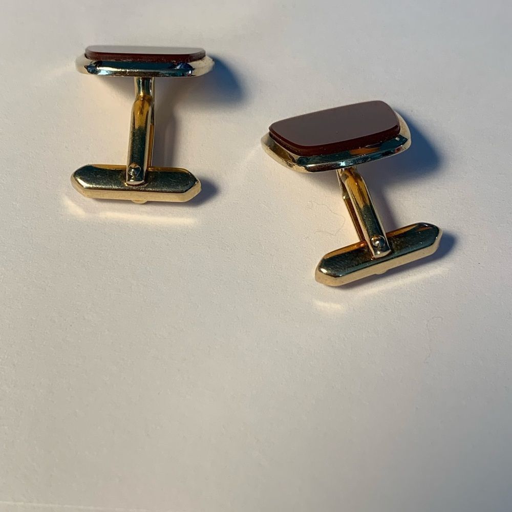 Brown Gold Vintage Cufflinks - Picture 6 of 9